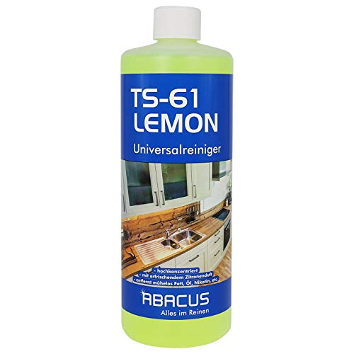 TS-61 LEMON 1000 ml (2661) - Universalreiniger-Konzentrat mit Zitronenduft Universal Reiniger Fettlöser Küchenreiniger Dunstabzugshauben-Reiniger Badreiniger Nikotinentferner Rußentferner ABACUS