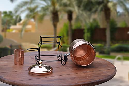 R Ayurveda Copper copper Water Bottle, 1000ml, Set of 1, Green Print (5 Liter Container)