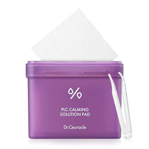Dr.Ceuracle PLC Calming Solution Pad - Instant Calming and Soothing Toner Pad for Sensitive Skin, Korean Post Laser Skincare (130 Pads)