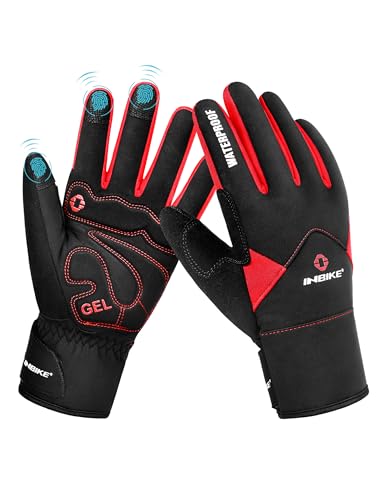 INBIKE Guantes Ciclismo Invierno para Hombre, Guantes De Pantalla Táctil con Dedos Completos...