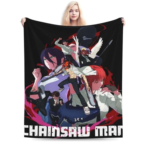 チェンソーマン 毛布 ブランケット 大判 フリーサイズ 暖かい 軽量 ふわふわ 一人用 ソファ ベッド オフィス 膝掛け 洗える 秋冬80"x60"