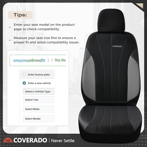 Image of Coverado Automotive Seat Cover Full Set, Front and Rear Seat Covers, Waterproof Car Seat Covers 5 Seats, Luxury Car Seat Protectors Universal Fit for Most Vehicles, SUV, Truck, Sedan