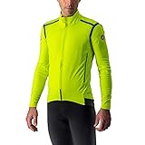 Castelli Cycling Perfetto ROS Long Sleeve for Road and Gravel Biking I Cycling - Yellow Fluo/Dark Steel Blue - Large