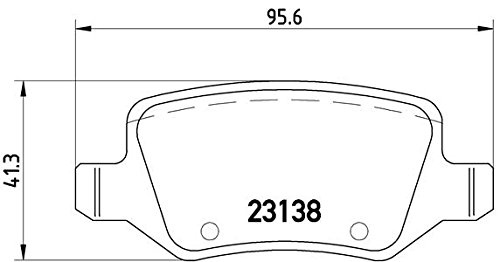 Brembo P 50 058 Pastiglie Freno Posteriori, Per Auto, Conforme ECE-R90, Dimensioni 95.6 X 41.3 X 14.6 Mm, Sistema Lucas