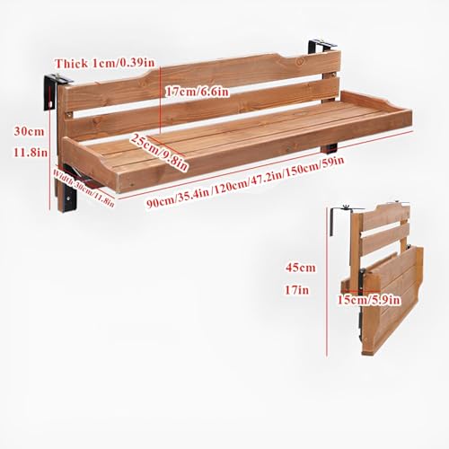 Gagner de la place balcon table pliable suspendue réglable pour balustrades - 2