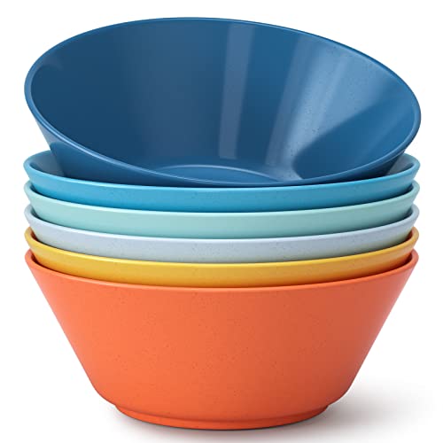Homestockplus 50 Oz Large Cereal Bowls, Unbreakable Salad Bowl Set Of 6, Sturdy And Stackable Serving Bowls, Microwave Dishwasher Safe Colour Bowls Set For Oatmeal, Soup, Ramen, Salad,Snack #TOP24