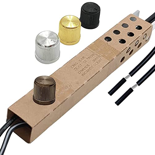 Zing Ear ZE-02 Rotary Dimmer Switch for Floor Torchiere Lamps, Halogen Lamps, Incandescent Lamps,500WMax. 120VAC Knob Switch Replacement Kit-Black