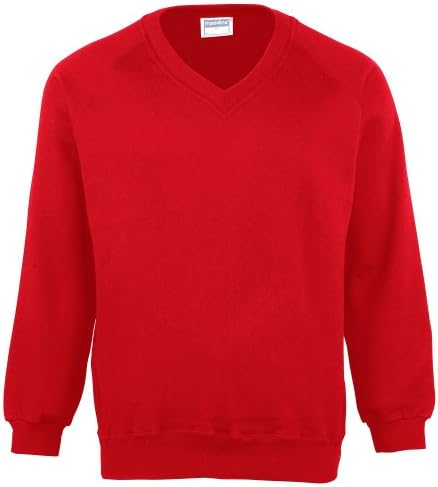 Maddins Mens Colorsure V-Neck Sweatshirt (S) (Red) Apparel