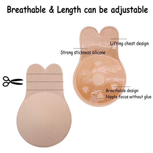Tentoku 2 Pairs Breast Lift Nipple Covers,Adhesive Bra Instant Breast Lift Silicone Covers Pasties Tape #TOP6