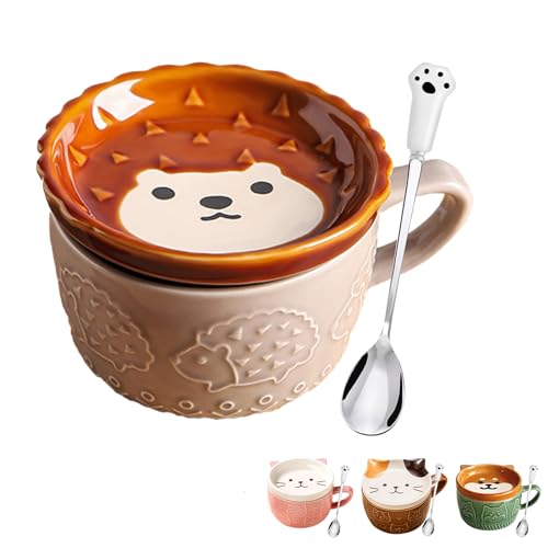 BigNoseDeer Cadeaux pour femmes, mignonnes Kawaii Lgel drôle, tasses à café avec couvercle, tasses à café pour les amoureux des chats, femmes, filles,...
