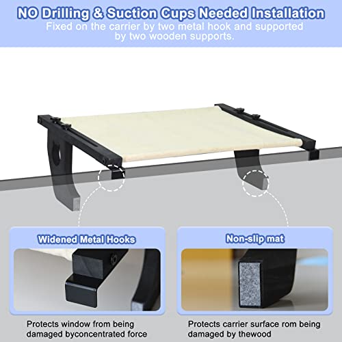 Cat Window Perch Sturdy Cat Hammock With Wood & Metal Frame For Cats, Cat Window Bed Easy To Adjust No Drilling Required, Window Seat Bed Shelves For Windowsills, Drawers, Bedsides, Floor, Cat Gifts #TOP4