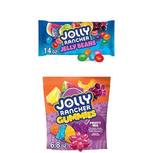 JOLLY RANCHER Original Fruit Flavored Jelly Beans, Easter Candy Bag, 14 oz & JOLLY RANCHER Gummies Fruity Mix Flavored, Easter Candy Bag, 6.8 oz