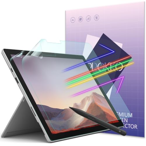 Image of IPROKKO 2Pcs Blue Light Screen Protector for Surface Pro 7 Plus /7 /6 /5 /4 | 12.3-Inch Microsoft Tabler Laptop, Matte Paperfeel PET Film, Anti-Glare & Fingerprint, Eye Protection, HD, Easy Install
