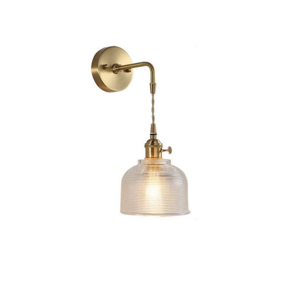 ZTCHSENZT Wall Sconces, Nordic Copper Wall Light, Postmodern Minimalist Bedside Lamp European Corridor Aisle Wall Sconce, Creative Personality Art Bedroom Glass Wall Lamp Home Dec,F