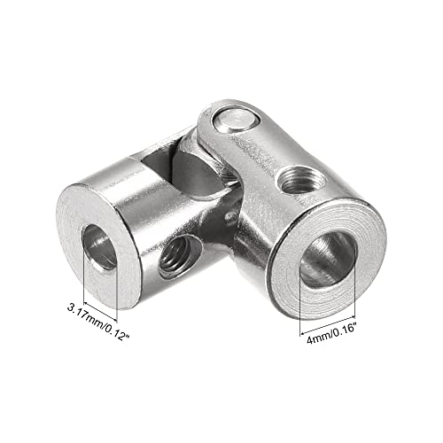 sourcing map 5 Stück Drehbare Kreuzgelenk Wellenkupplung 3.17mm bis 4mm Innendurchm. L23 x D9 mit Schrauben und Schraubenschlüssel für RC Modell