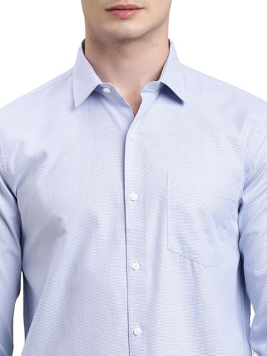 Image of Turtle Men Pure Cotton Regular Fit Dobby Light Blue Formal Shirt||Formal Shirt||Men's Shirt