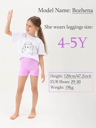10 Colors Super Soft Girls Bike Shorts, Assorted Sizes Summer Short Leggings for Girls Under Dress Dance2