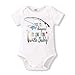 YOUNGER STAR Newborn Infant Baby Boys Girls Summer Cotton Short Sleeve Fishing with Daddy Bodysuit Romper Out White