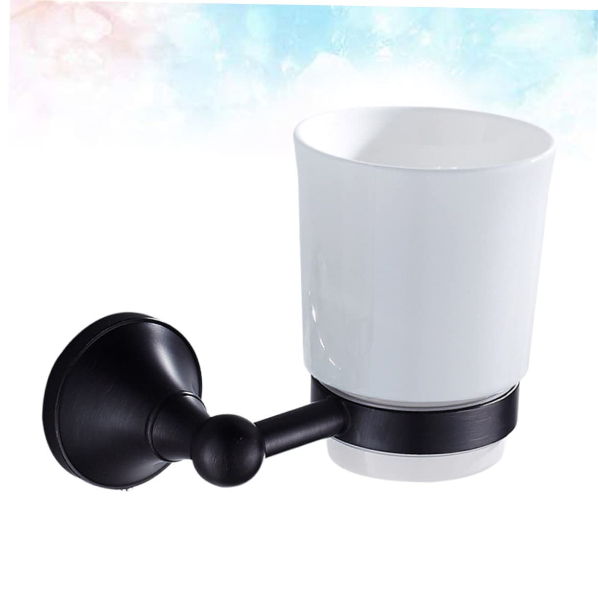 Soporte Cepillo Dientes Pared Cobre Elegante con Vaso Cerámico Colgador Baño Vintage Robusto y Duradero