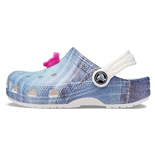 Image of Crocs Unisex-Child Classic Graphic Clog, White /Multi, 10 Toddler