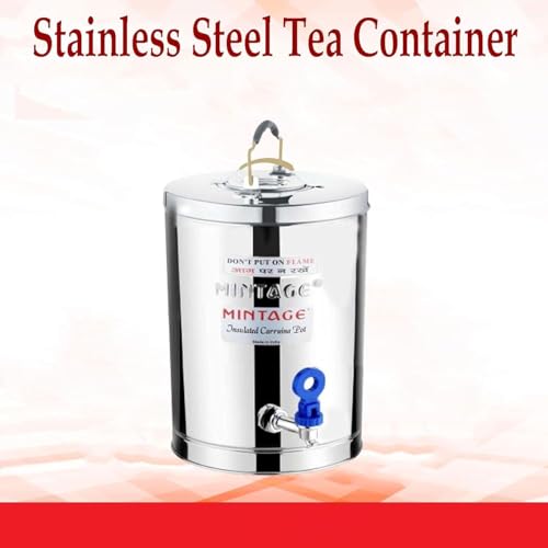 Image of Mintage Alpine Tea Container 5 Liters Stainless Steel Insulated | Leakproof Durable | Heat Retention Lightweight | Storage Solution | Beverage Preservation | Teapot Dispenser Jar | Canteen Chai Kettle