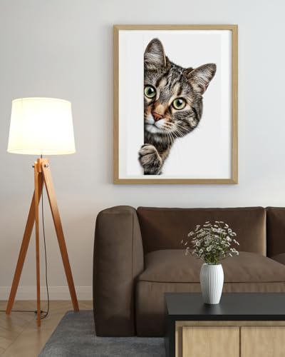 Image of Moohue Stamped Cross Stitch Kits for Adults Animal Cat 14CT Pre Printed Cross Stitch Kits for Beginners (Animal Cat)