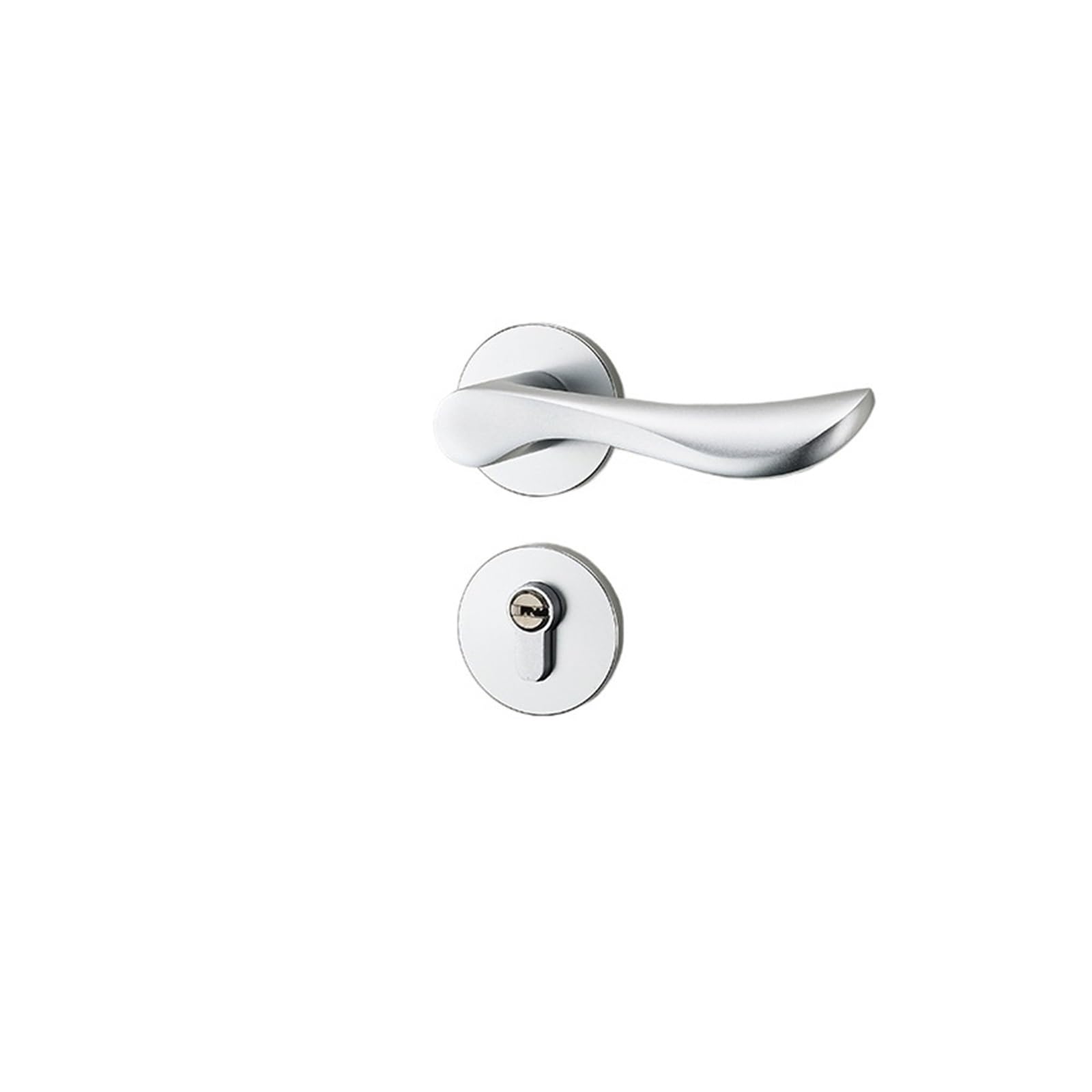 Door Lock Indoor Bedroom Silent Room Bathroom Solid Wood Handle Magnetic Suction Household(B Yabai Silent 35-50mm Without Key)
