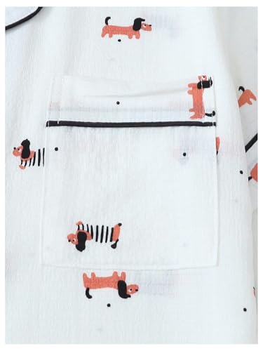 Image of Verdusa Pajamas For Women Set 2 Piece Summer Pajama Sets Cute Pjs Lounge Matching Button Shirt with Shorts