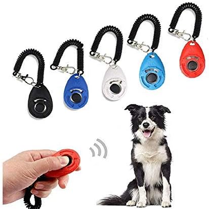 Sage Square Dog Training Clicker with Wrist Strap - Pet Training Clicker, Big Button Clicker Set, Pack of 2 (Color May Vary)