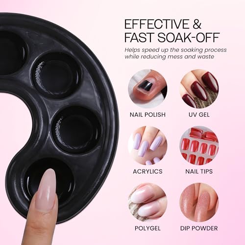 JOVANA Nail Art Manicure Soak Soaker Bowl Acrylic Tip Tool (12 piezas) miniatura 6