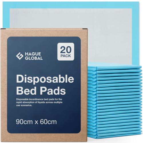 20 x ESSENTIAL Incontinence Bed Pads 60 x 90 CM | Large Disposable Incontinence Pads | Ultra Absorbency Incontinence Bed Sheets For Adults Children & Babies | 1 200 ML Capacity