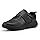 FitVille Scarpe Uomo Extra Larghe Scarpe Casual Sneaker per Piedi Sensibili Regolabili con Chiusura a Strappo Nero 41 EU Larga