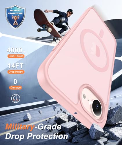 Image of FNTCASE for iPhone 17e Case Pink: Translucent iPhone 16e Cases Compatible with MagSafe, Camera Protection & Tempered Glass Protector, 14FT Military Grade Drop Tested, Matte Skin-Friendly Cover