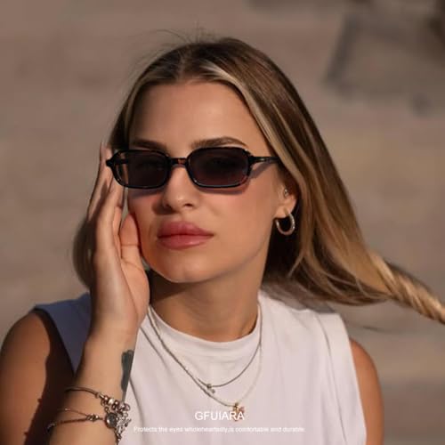Rectangle Retro Sunglasses for Women Men Trendy Small Square Frame 90s Style Sunnies3