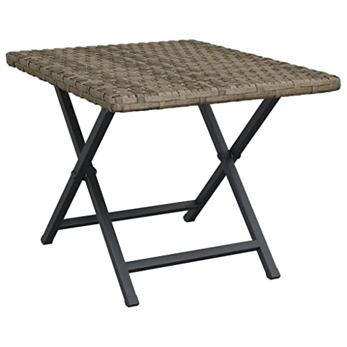 Mesa plegable ratán gris de exterior resistente a la intemperie 3