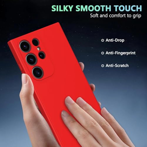 ULXITEYU Soft TPU Slim Case for Samsung Galaxy S25 Ultra, Lightweight, Snug Fit, Drop-Resistant, Shock-Absorbent, Scratch-Resistant, Red - image 6
