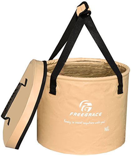 Freegrace Premium Collapsible Bucket -Multifunctional Folding Bucket -Perfect Gear for Camping, Hiking