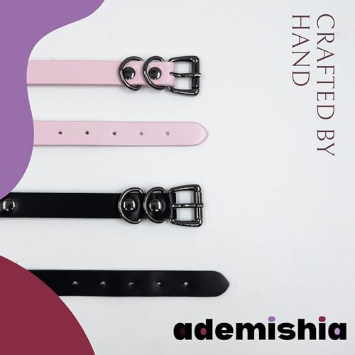 Handmade Black Heart Choker Collar For Women, Punk Gothic O-ring Slip Chain Necklace with Adjustable Vegan Leather Buckle4