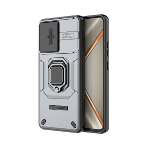 Image of Kapa Armor Slider Back Cover for Oppo K13 5G | Inbuilt Ring + Camera Slider Shockproof Lens Protection Bumper Back Case (Grey)