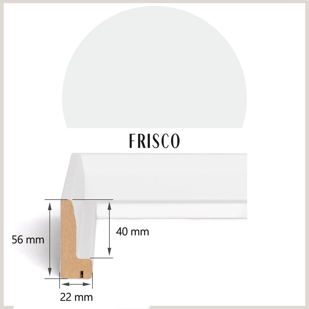 Bildershop-24 Marco para juntas de sombra Frisco, 80 x 120 cm, blanco (mate)
