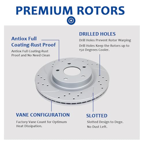 Image of Acinoparts Front (13.90 inch) and Rear(13.58 inch) Brake Kit for 2008-2021 Toyota