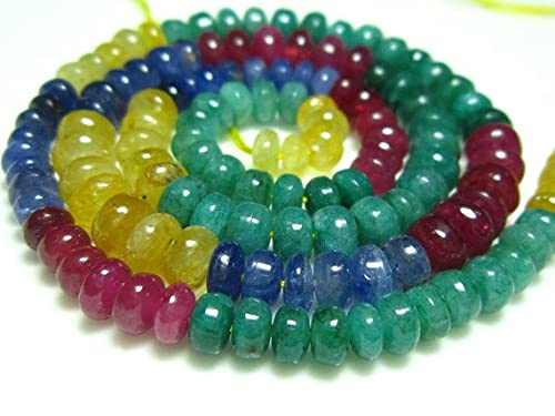 Multi saphir perles rondelles en fil de 7" pour fabriquer un cadeau unique