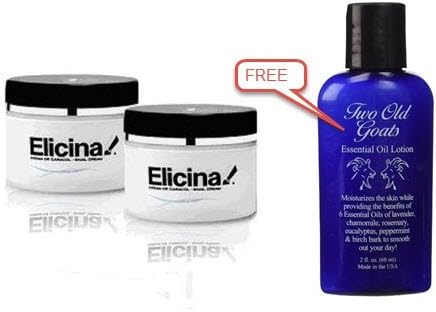Two Original Elicina Creams (2 Jars) + Free Two Old Goats Essential Body Lotion 2oz