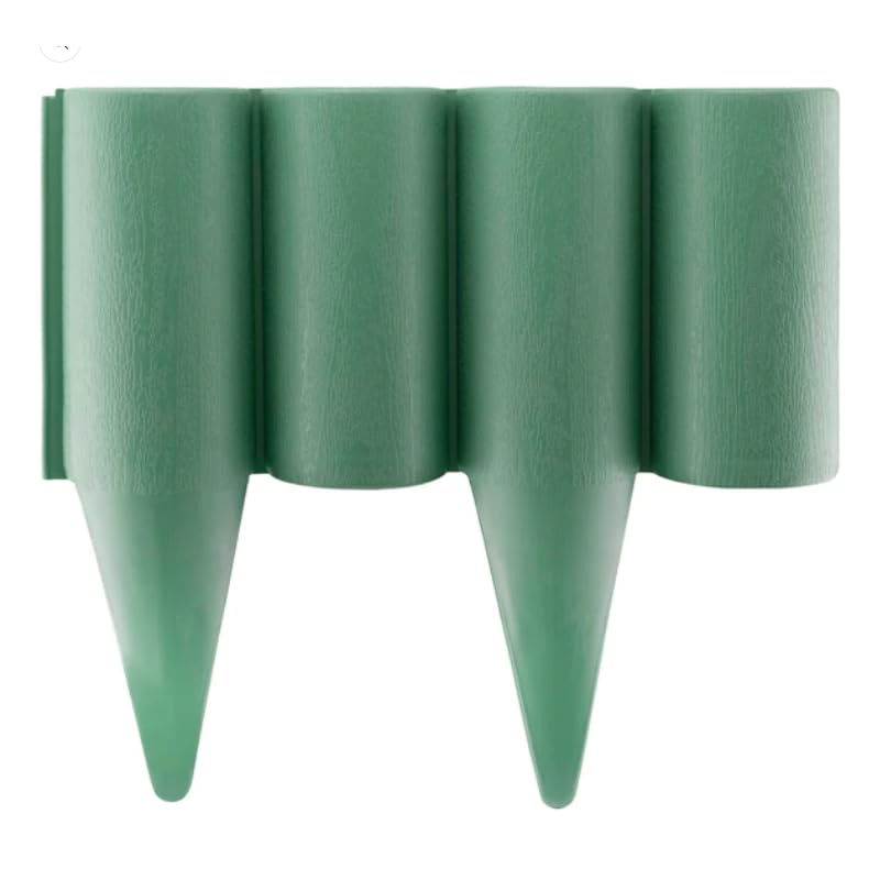 DIAH DO IT AT HOME Garden Lawn Edging 2.5m Border Wall Flowerbed Plastic Palisade Wood Effect Green