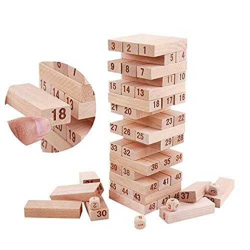 Red Ribbon Pro Tumbling Tower Game for Kids and Adults Wooden Blocks for Kids Block Game | Wooden Blocks with 4 Dices Games for Adults at Home | Blocks for Kids Games and Adult Games Indoor (B0DC6T496F) Amazon Price History, Amazon Price Tracker