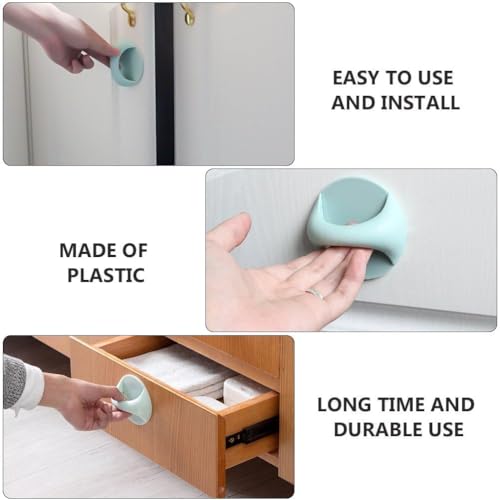 Image of 2 Pack Cabinet Drawer Handles Self Adhesive Glass Door Window Pulls ABS Multi-Purpose Stick-On Handles for Furniture Cupboard Wardrobe Sliding Cabinet Bathroom Kitchen Waterproof 2 Piece