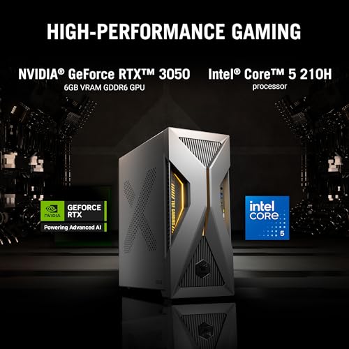 Image of ASUS T500 (2026),Intel Core 5 210H(i5-14th Gen),RTX 3050-6GB,16GB RAM,1TB SSD,Windows 11,M365 Basic(1Y)* Office 24,Gray,5.9 Kg,with Gaming RGB Keyboard & Mouse(USB),T500MV-05210H006WS,Gaming Tower PC