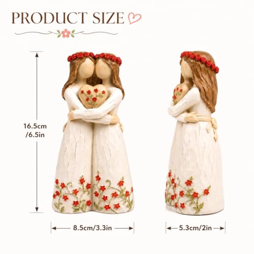 Sister Gifts from Sister, Sister Birthday Gift, Unique Red Floral Figurine - image 3