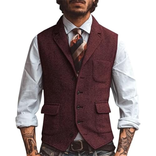 Men's Business Vest, Casual Sleeveless Waistcoat Jacket, Slim Fit Wedding Groom & Banquet Gilet3