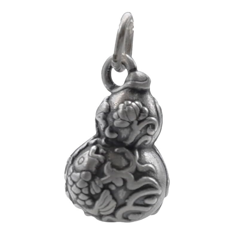 Pendentif gourde en argent 925 et fleurs collier femme vintage créatif